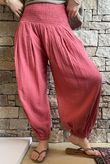 Annie Cushion Cotton Cuff Barrel Pant Rhubarb Rose